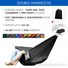 Yes4All Ultralight Portable Parachute Nylon Double Hammock With Tree Straps - Carry Bag Included 564819683